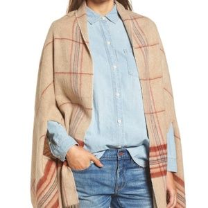 Brand New MADEWELL Placed Plaid Cape Scarf